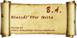 Bleicöffer Anita névjegykártya